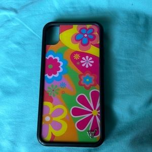 orange, green, yellow, blue, and pink wildflower phone case